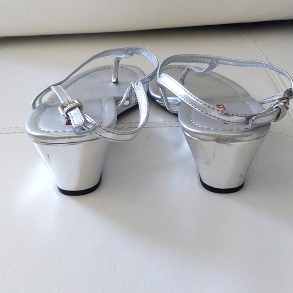 PRADA WEDGE SILVER SANDALS SIZE 41 - Picture 4 of 7